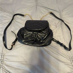 Forever 21 Black Backpack with Gold Accents